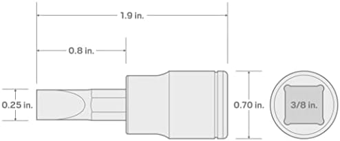 כונן טקטון 3/8 אינץ 'x 1/8 אינץ' שקע סיביות מחורץ | SHB10200